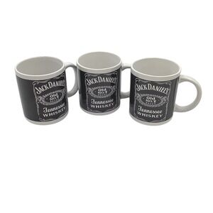 Jack Daniels Tennessee Whiskey‎ Coffee Mug Set Black White 3 Piece